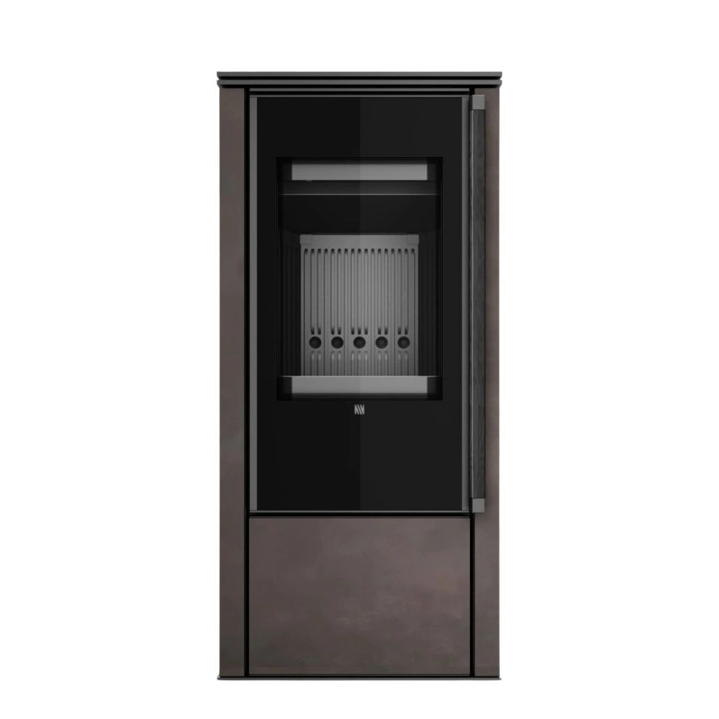 Soba din otel cu finisaj quartz Maro - maner lemn negru - samota neagra [2]