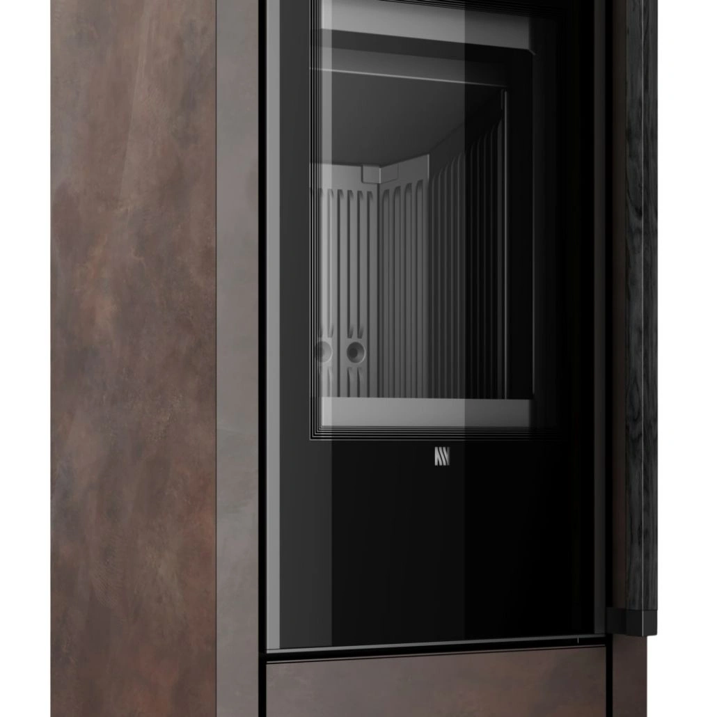 Soba din otel cu finisaj quartz Maro - maner lemn negru - samota neagra [5]