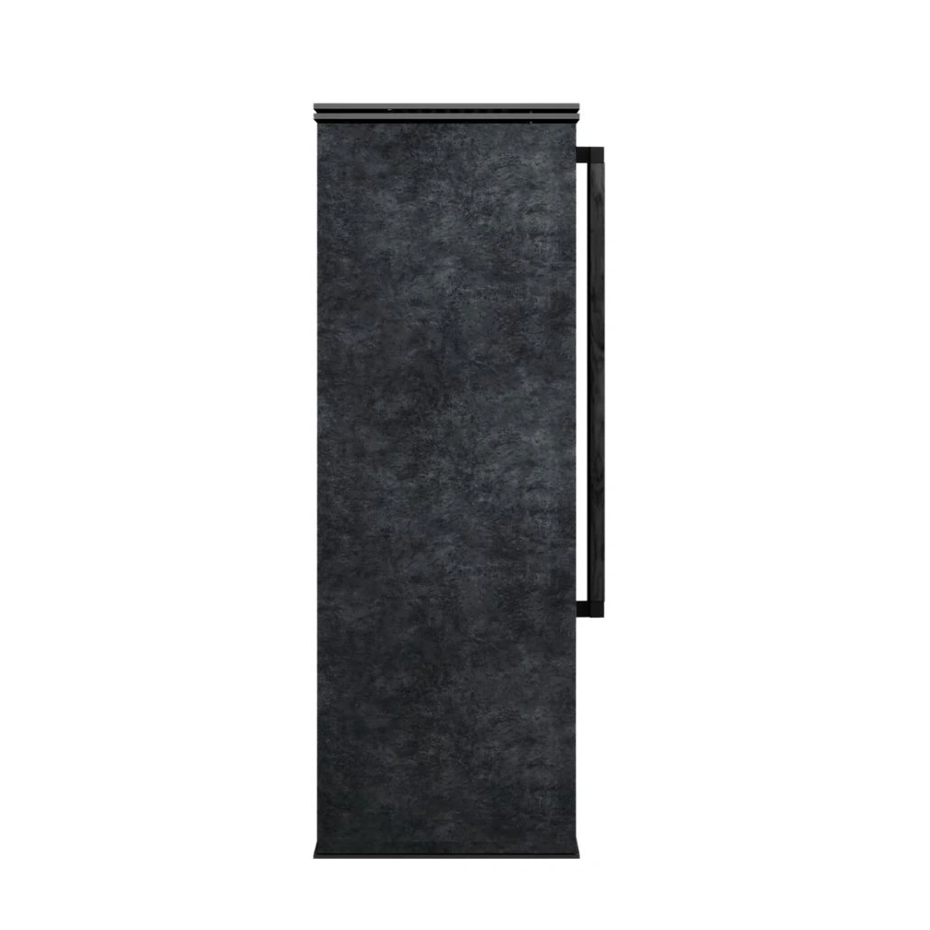 Soba din otel cu finisaj quartz - Nisipiu - maner lemn negru [5]