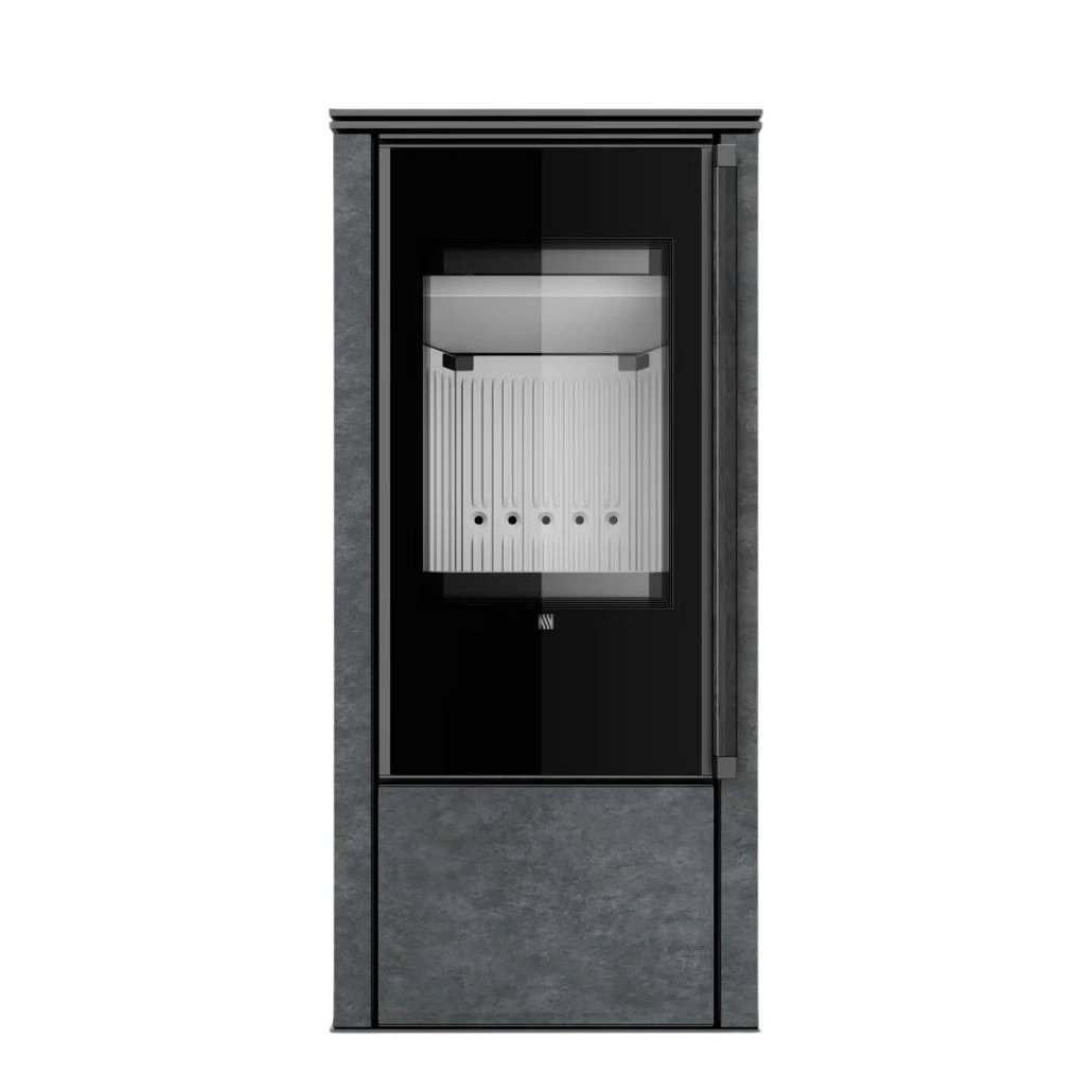 Soba din otel cu finisaj quartz - Nisipiu - maner lemn negru [3]