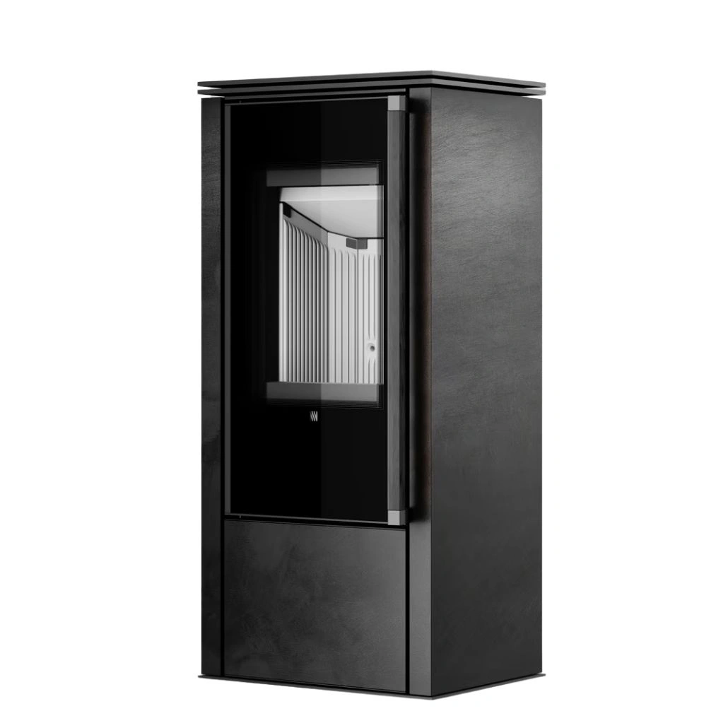 Soba din otel cu finisaj quartz Grafit - maner lemn negru - samota neagra [13]