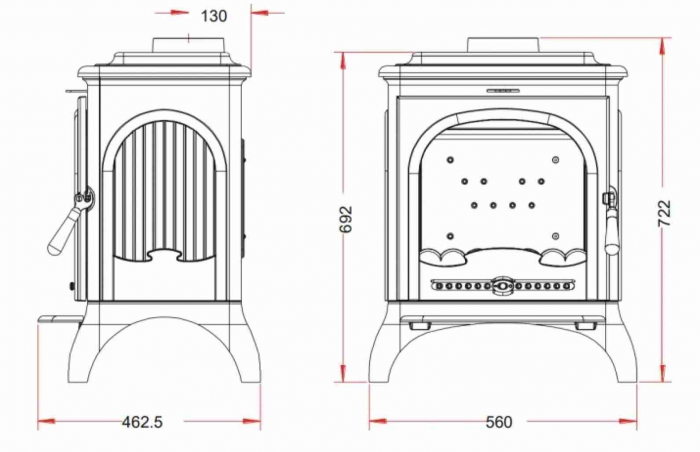 Soba fonta Seville 2 - 7-10.5kW Antracit + Piese Racordare [3]