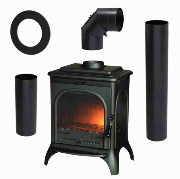 Soba fonta Seville 2 - 7-10.5kW Antracit + Piese Racordare [1]
