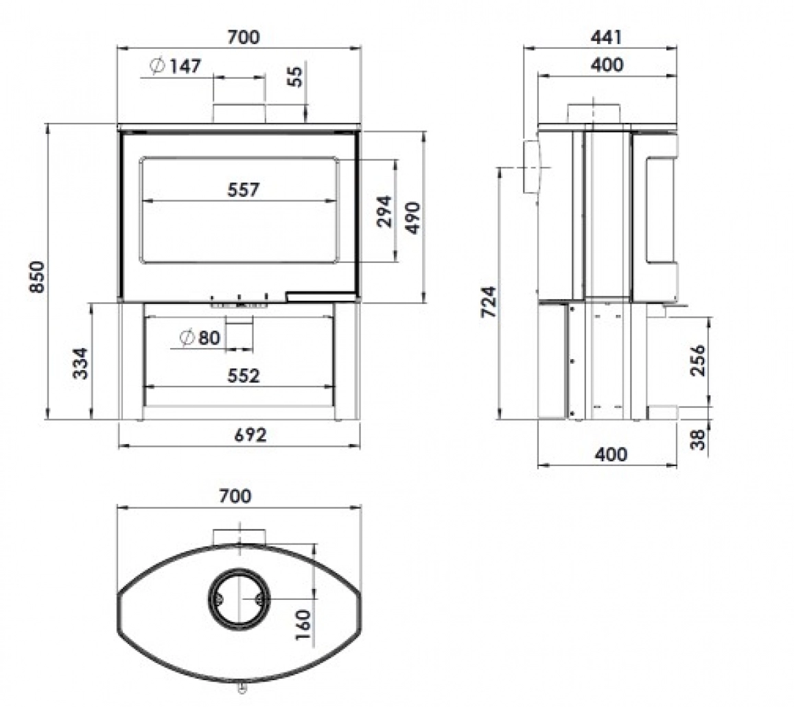 Soba de fonta Clacias 9kW - ardere etansa [2]