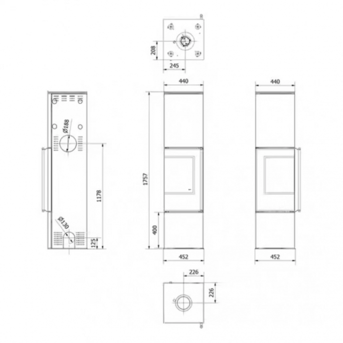 Soba otel Ren L 7kW - sticla stanga [6]