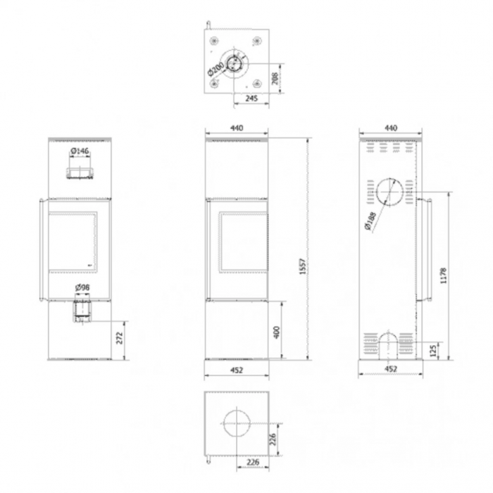 Soba otel Ren M 7kW - sticla dreapta [8]