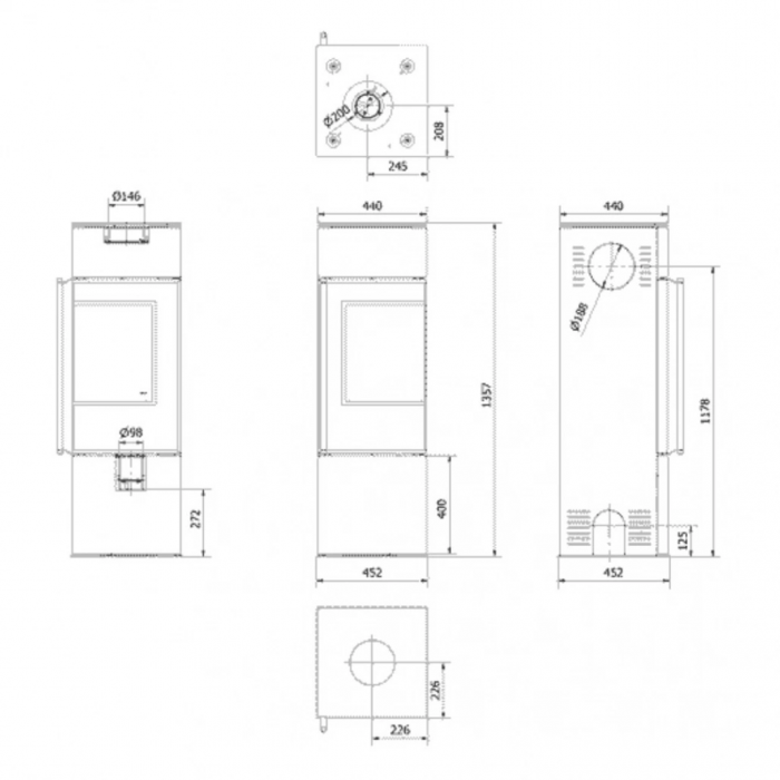 Soba otel Ren S 7kW sticla dreapta - Samota neagra [6]