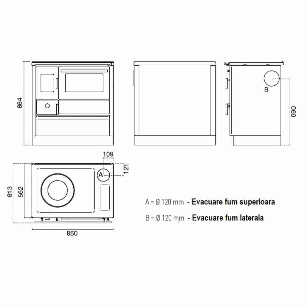 Nausica cu plita si cuptor 9.5kw - Rosu [2]