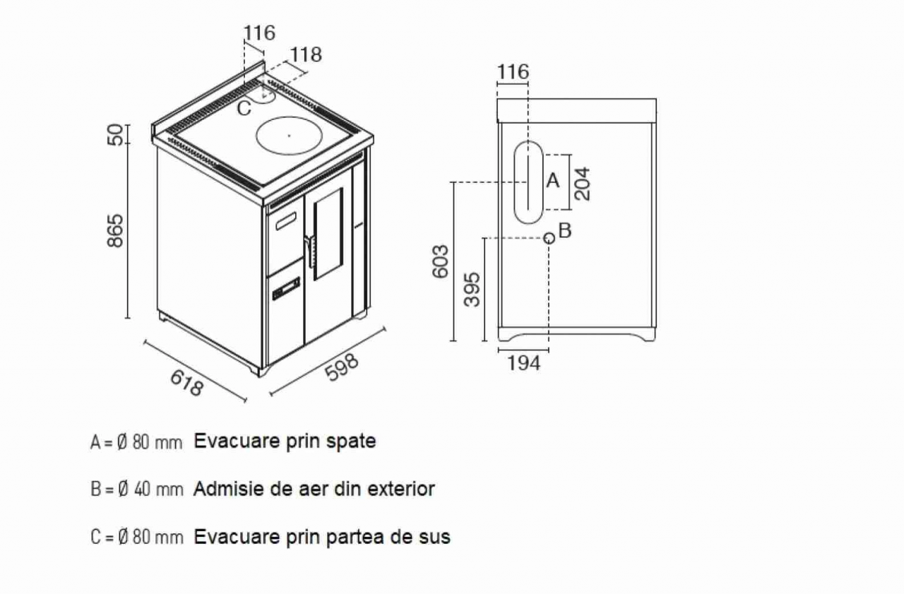 SOBA PE PELETI NINA 7.5KW - NEGRU [3]