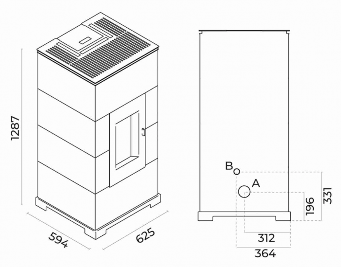 SOBA PELETI 11KW - AC11 ROSU CONVECTIE NATURALA [2]
