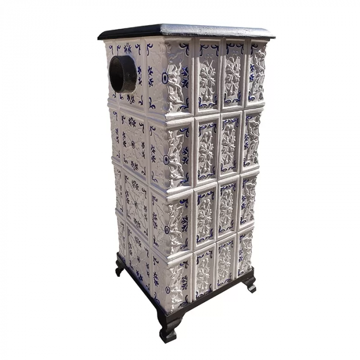 Soba portabila, MEDIAS, model placă Crin pictat albastru [2]