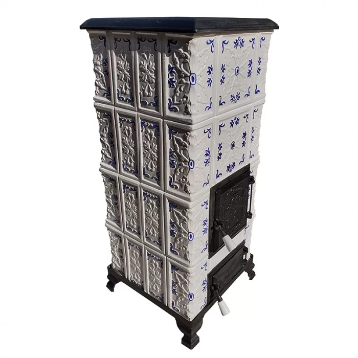 Soba portabila, MEDIAS, model placă Crin pictat albastru [3]