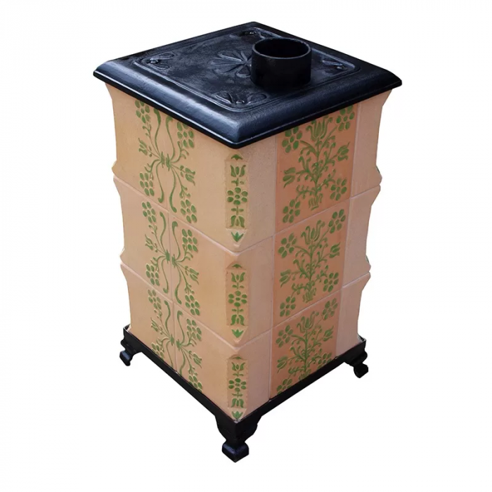 Soba portabila, Mediaș, model Sieben incolor, pictat cu verde [3]