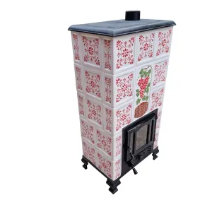 Soba portabila, Romane, Model Transilvania Pictata Cu Rosu, MEDALION BUTOI, 5 rânduri [4]