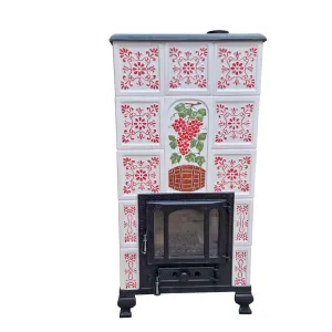 Soba portabila, Romane, Model Transilvania Pictata Cu Rosu, MEDALION BUTOI, 5 rânduri [1]