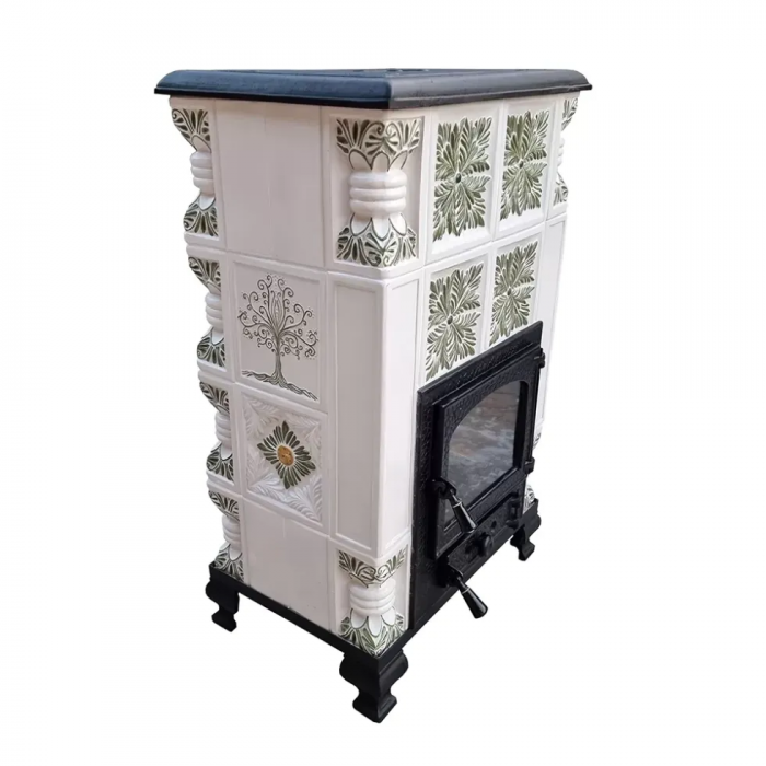 Soba portabila, ROMANE, placă frunze mari combinat, pictat verde [6]