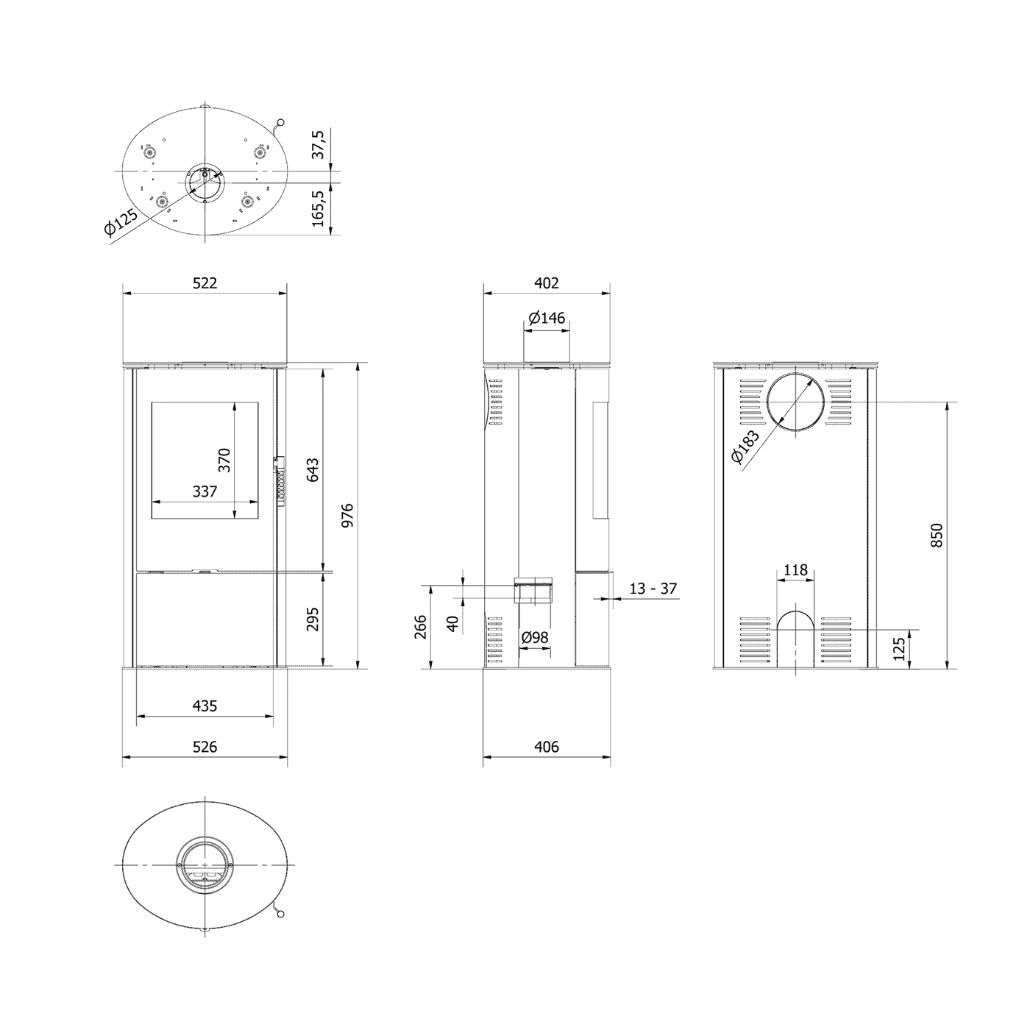 Soba Rollo 7 kW - Samota Neagra [6]
