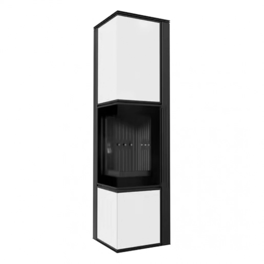 Soba Tora L 8-11kW Panou alb de sticla - Samota neagra [3]
