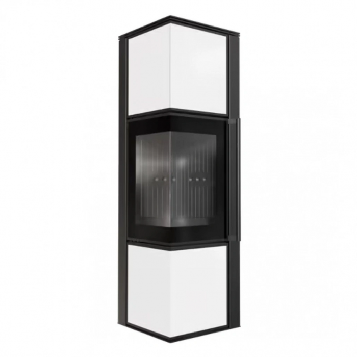 Soba Tora M 8-11kW Panou alb de sticla - Samota Neagra [1]