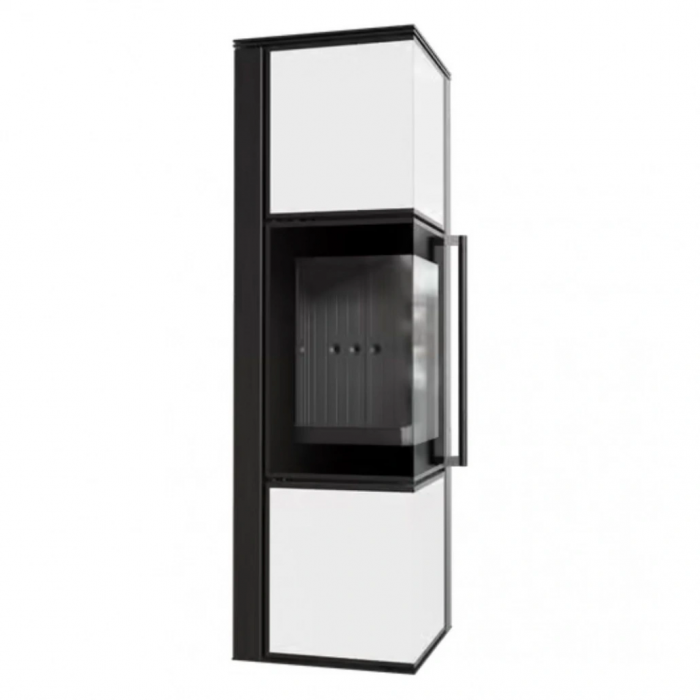 Soba Tora M 8-11kW Panou alb de sticla - Samota Neagra [3]