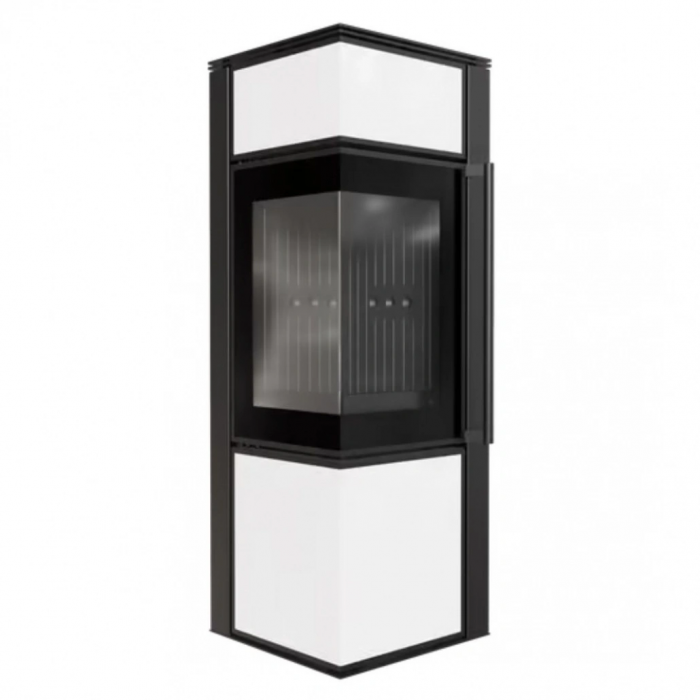 Soba Tora S 8-11kW Panou alb de sticla - Samota neagra [1]