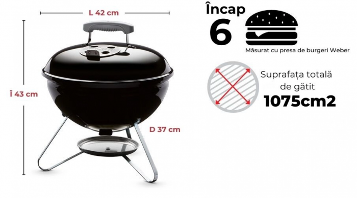 Starter Pack Weber - Gratar carbuni Smokey Joe Premium - Negru [6]