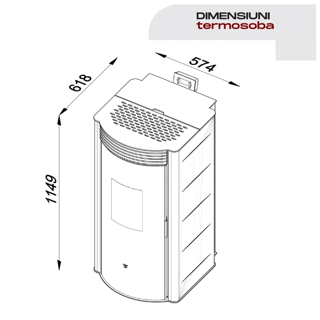 Termosoba peleti DIANA 140 ALB - 14.6kw cu autocuratare & WI-FI [3]