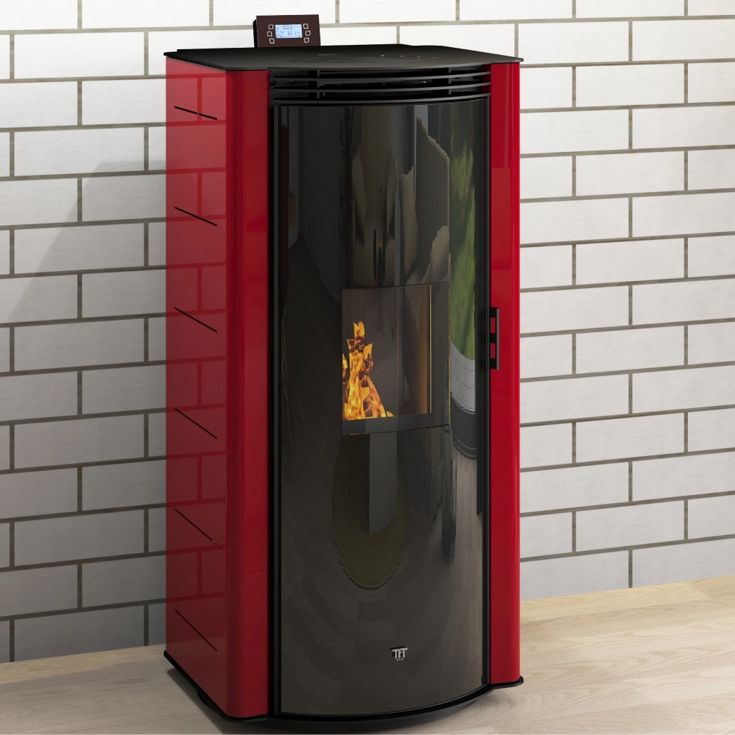 Termosoba peleti PERLA 210 ROSU - 22kw cu autocuratare & WI-FI [1]