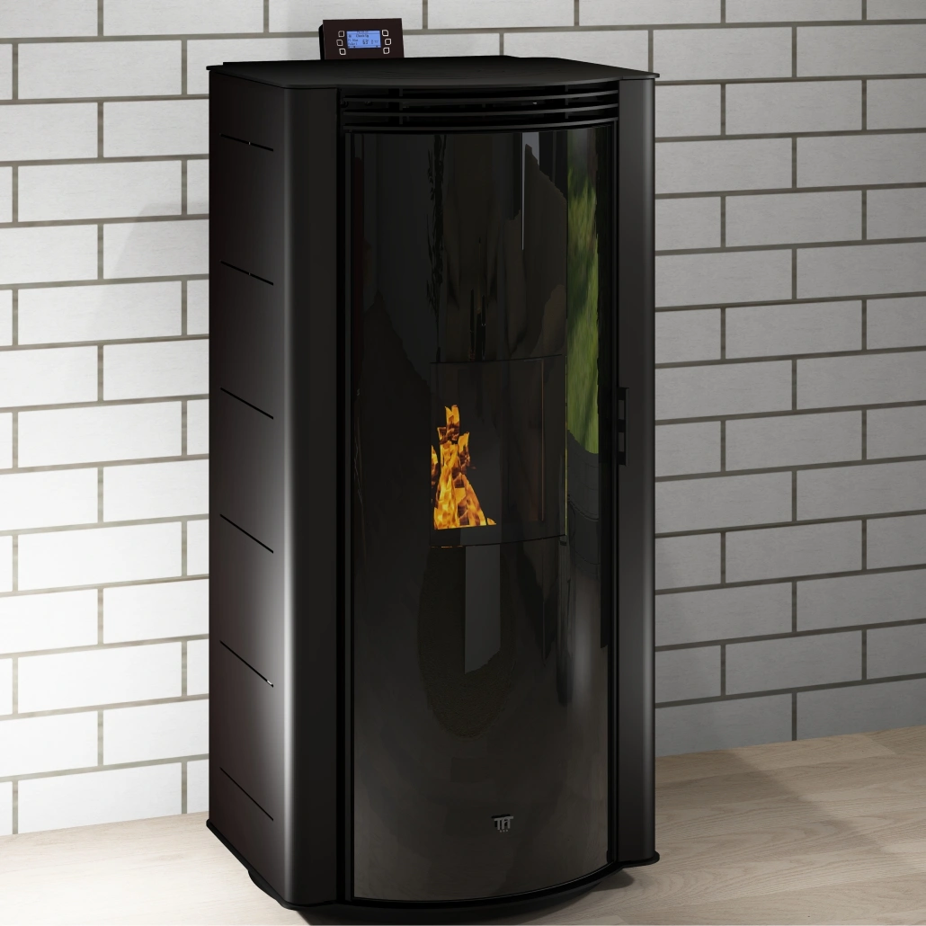 Termosoba peleti PERLA 290 NEGRU - 30kw cu autocuratare & WI-FI [1]