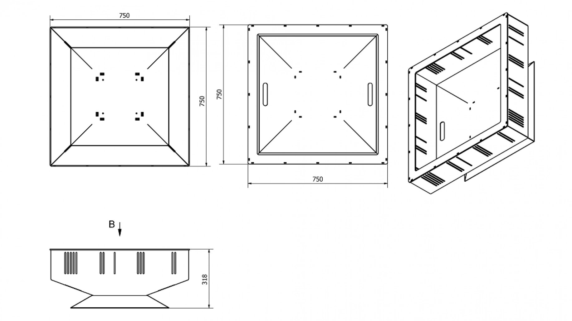 VATRA DE FOC EXTERIOR QUADRUM - 75X75 CM [4]