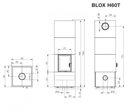 BLOX H60T  HAKA 37/50Tunel - SEMINEU MODULAR CU ACUMULARE SAU CONVECȚIE [1]