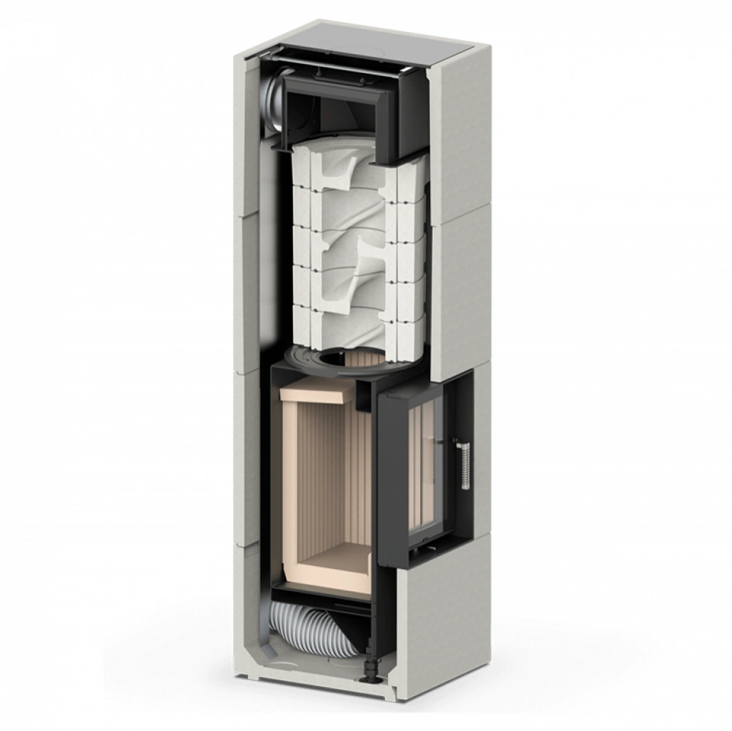 BLOX R55 Ceramic negru mat - Semineu modular din cahle cu acumulare 12-24 kW [1]