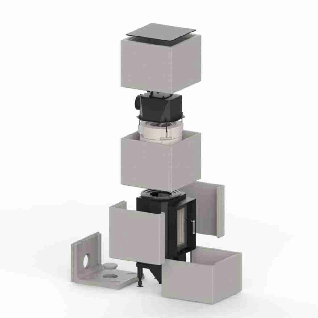 BLOX R55 Ceramic negru mat - Semineu modular din cahle cu acumulare 12-24 kW [2]