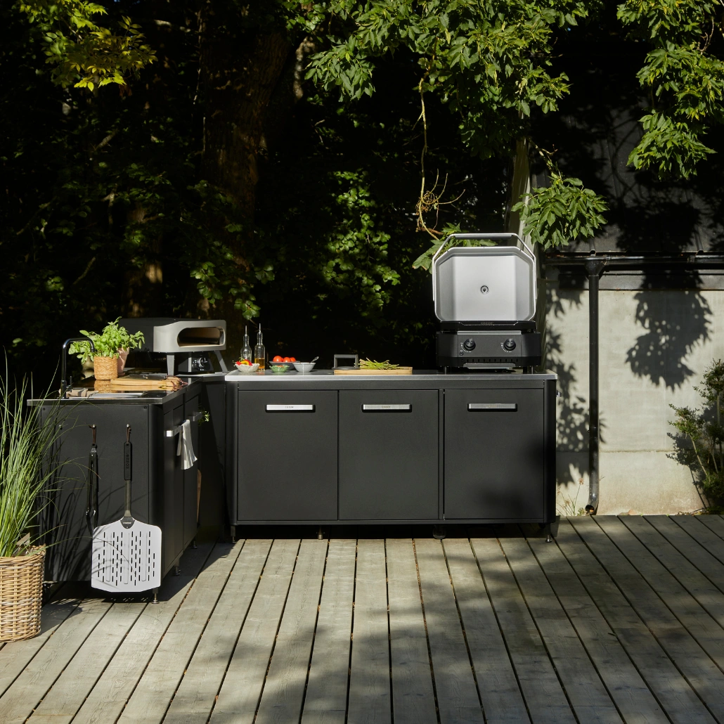 Bucatarie Exterioara Cozze cu blat din otel inoxidabil si 3 usi [4]