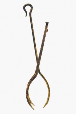 Ustensile seminee și sobe - Cleste semineu - Ustensila Epoca Forjate Manual - Aspect Bronz