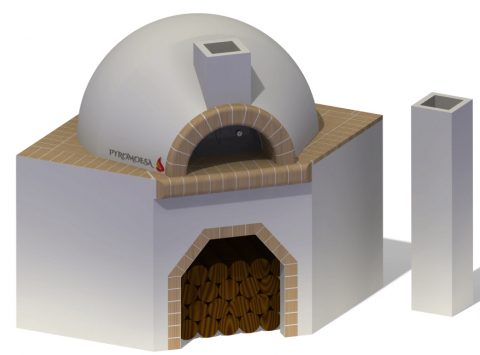 CUPTOARE MODULARE - Cuptor cu postament pe colt, 100 cm diametru interior