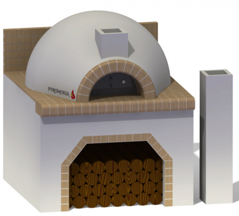 CUPTOARE MODULARE - Cuptor cu postament si paravan, 100 cm diametru interior