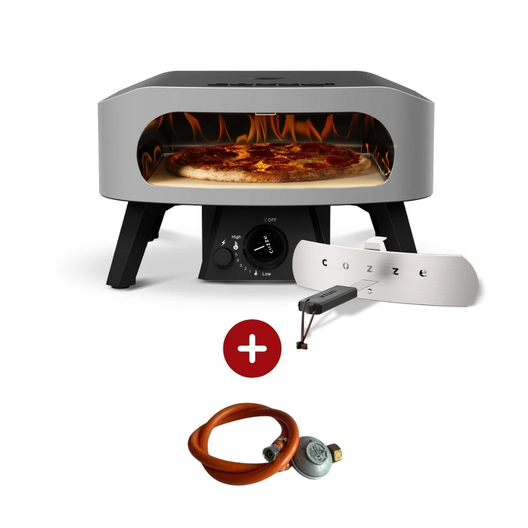 TERASĂ ȘI GRĂDINĂ - Cuptor pizza pe gaz 34cm Cozze Classic cu piatra pizza + regulator gaz