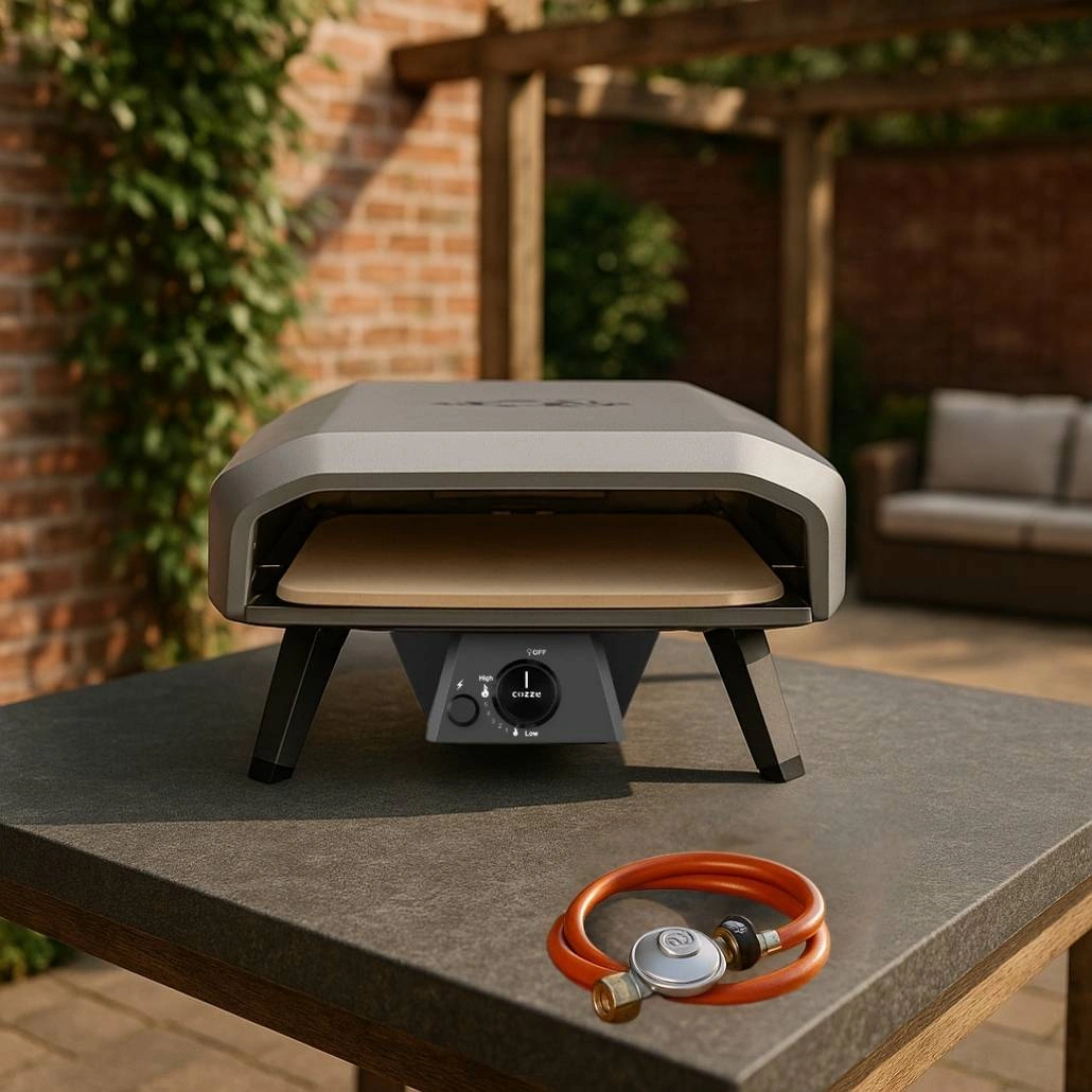 Cuptor pizza pe gaz 42.5cm Cozze Classic cu piatra pizza + regulator gaz [1]