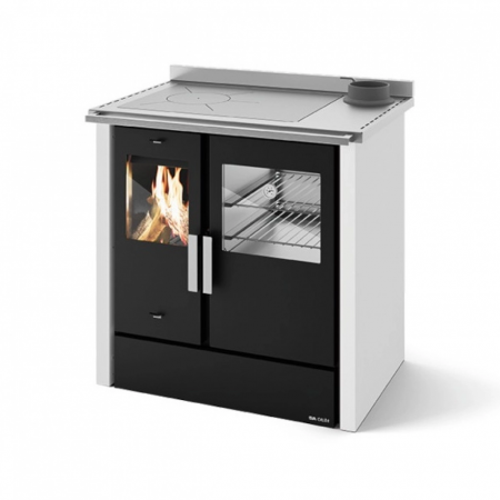 SOBE DE GĂTIT PE LEMNE - ELVIRA CU PLITA SI CUPTOR 8-9.5KW - BIANCO