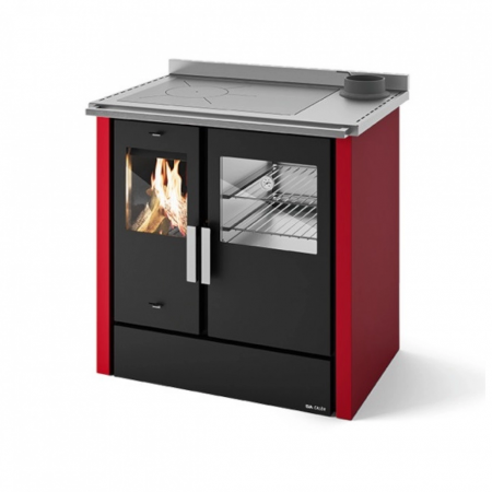 SOBE DE GĂTIT PE LEMNE - ELVIRA CU PLITA SI CUPTOR 8-9.5KW - ROSSO