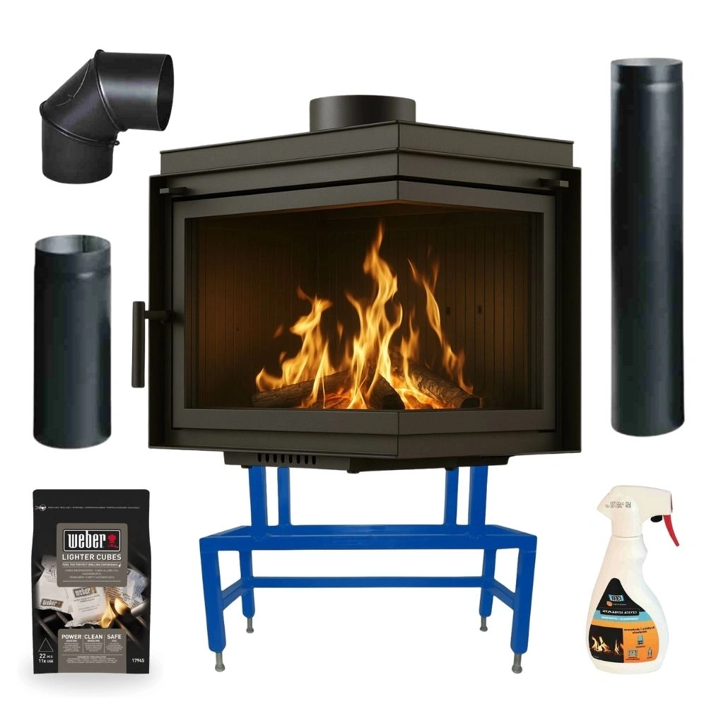 SEMINEE SI SOBE PE LEMNE - Focar fonta Bergen 8-11kW sticla dreapta - pachet Basic