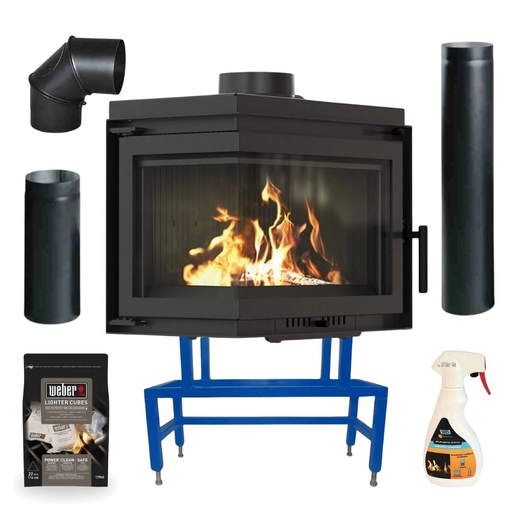 SEMINEE SI SOBE PE LEMNE - Focar fonta Bergen 8-11kw sticla stanga - pachet Basic