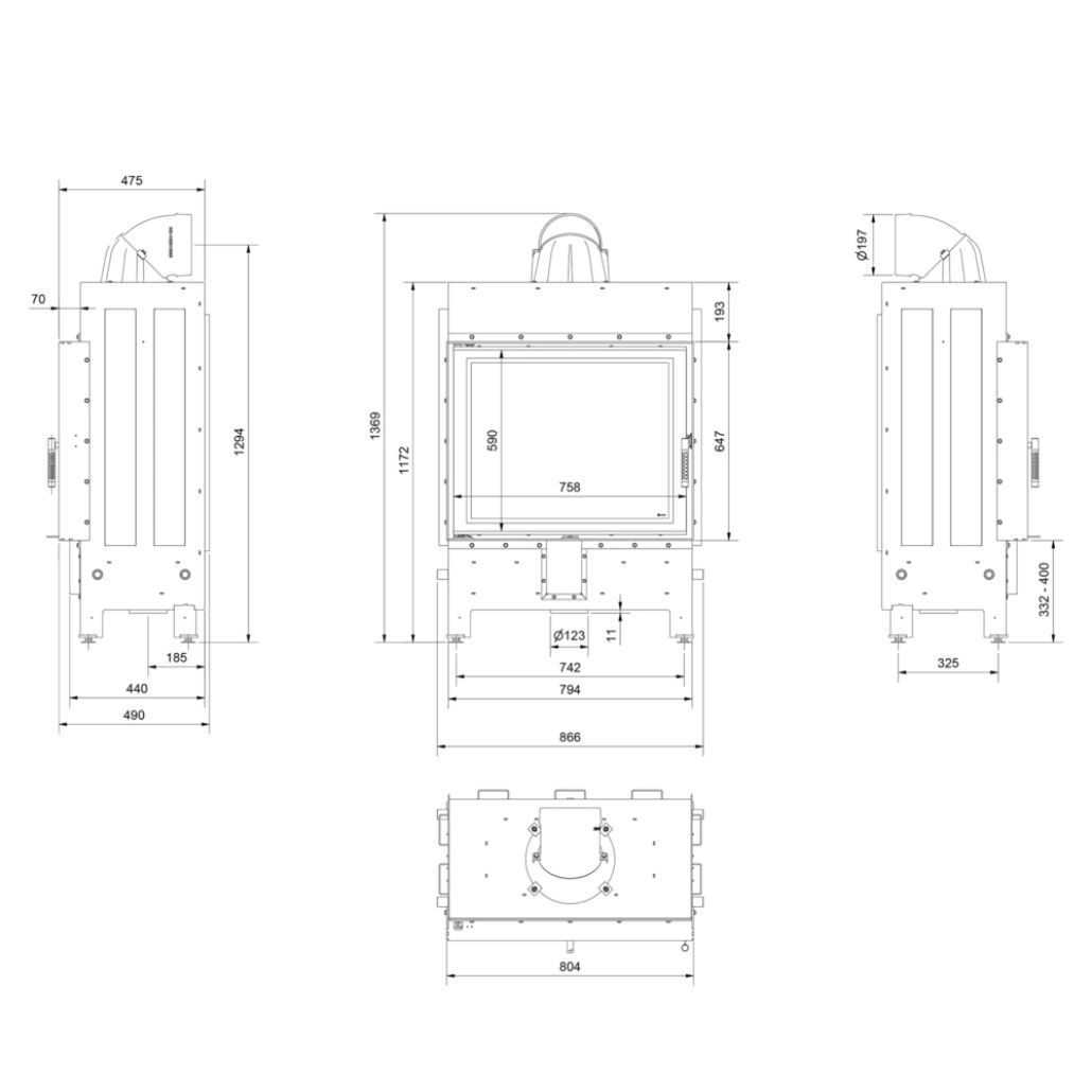 Focar cu Samotă LUCY 15 V2 Samota neagra: Performanță Excepțională și Eficiență Termică de Top [5]