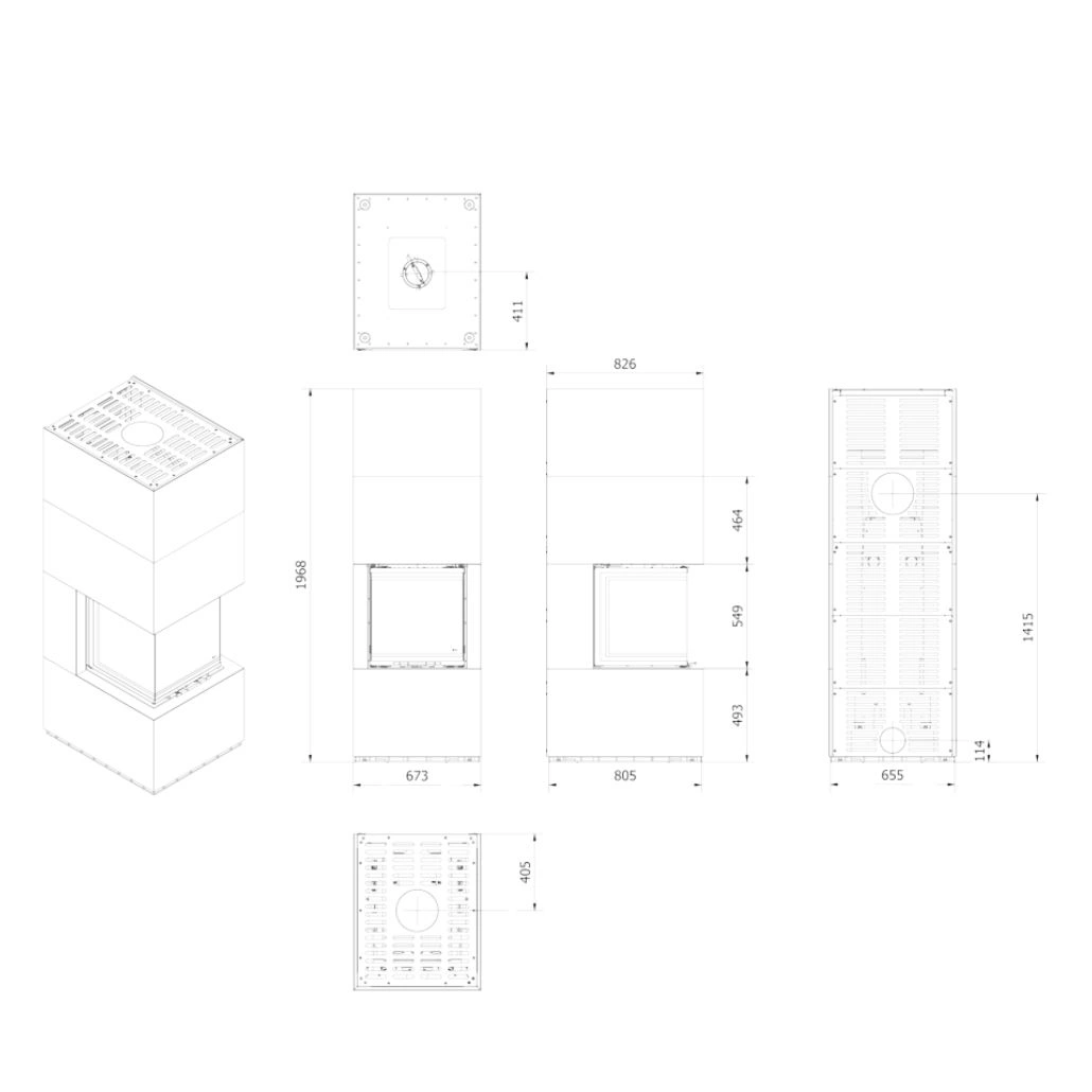 Focar modular NBC 8kW L Fokos Grafite - samota neagra [5]