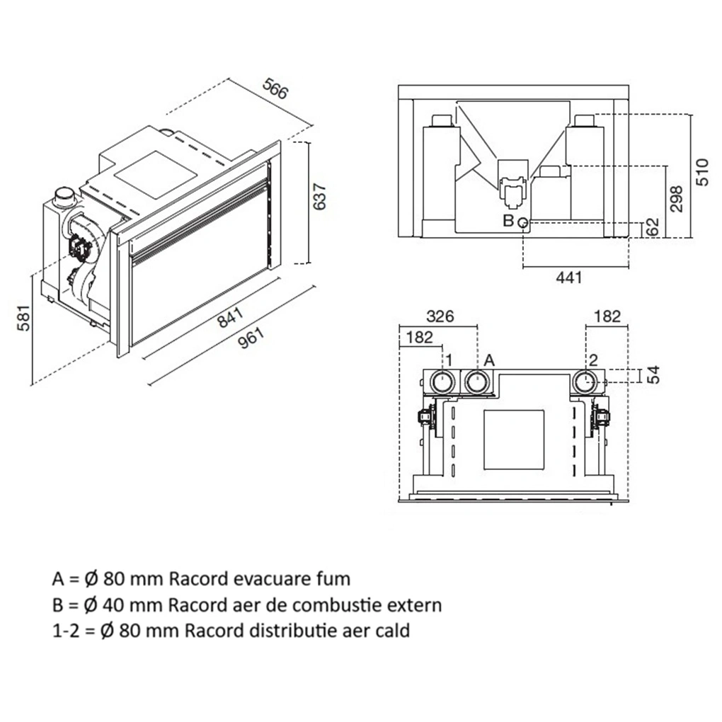 Focar peleti NICO 5-12.4 kW - cu 3 ventilatoare si distributie de aer [6]