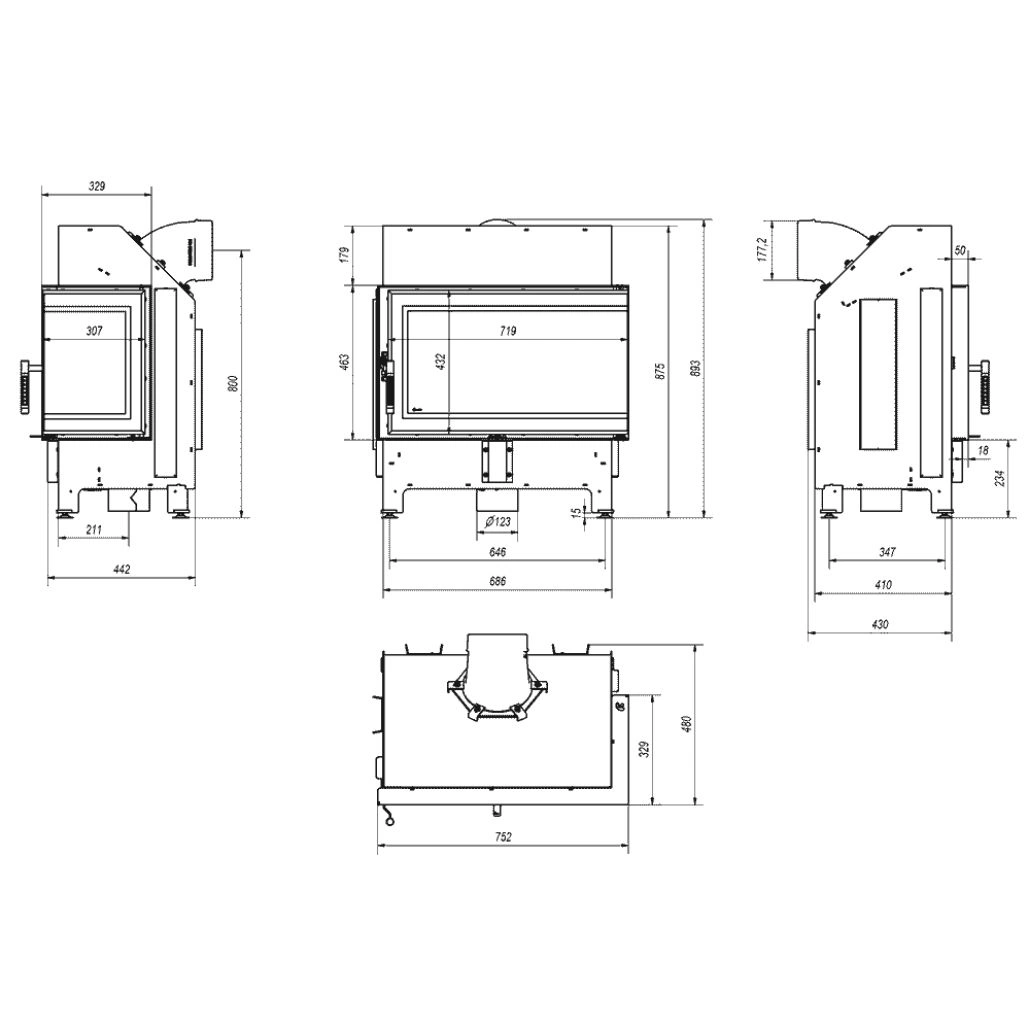 Focar Z-ECO 9.9 kW Sticla dreapta - Samota neagra [6]