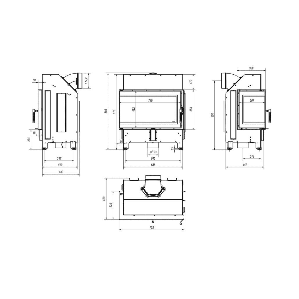 Focar Z-ECO 9.9 kW Sticla stanga - Samota neagra [6]