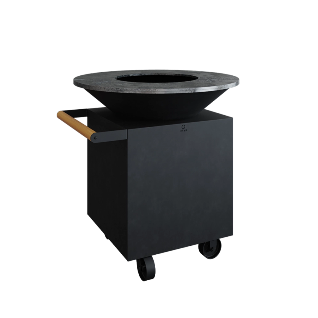 GRATARE PE LEMNE CU PLITA - Gratar OFYR Negru 100 PRO cu vatra de gatit pe lemne