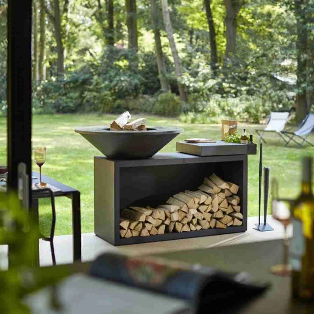 Gratar OFYR Negru 100 SD cu masa de lucru [1]